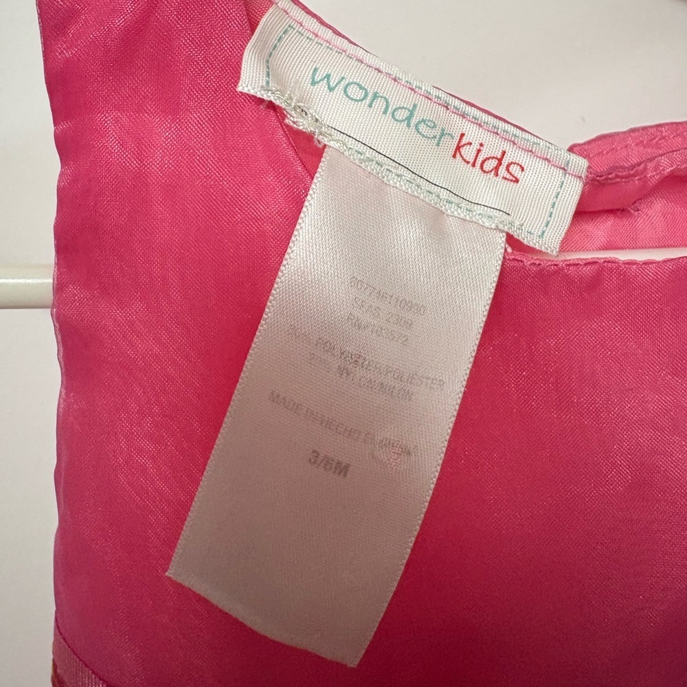 Vtg Wonder Kids Baby Girl's Tulle Dress Size 3/6 Months Easter Occasion Pink - Picture 5 of 5